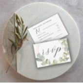 Boho Sage Green Eucalyptus & Gold Wedding RSVP