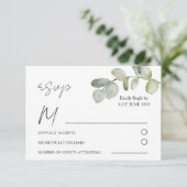 Boho Sage Green Eucalyptus Wedding RSVP (Debout devant)