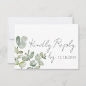 Boho Sage Green Eucalyptus Wedding RSVP (Devant)