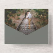 Boho Sage Green Faire-part de mariage avec photo (Verso)