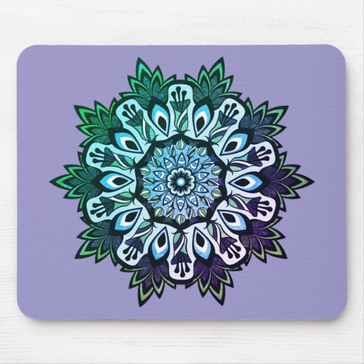 Boho Sage Green Flower Mandala Muismat (Voorkant)