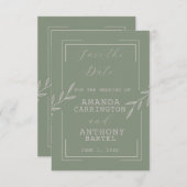 Boho Sage Green Foilage Faire-part de mariage (Devant / Derrière)