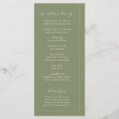 Boho Sage Green & Linen Minimalist Arch Wedding Programma (Achterkant)