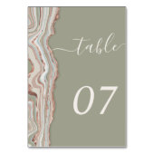 Boho Sage Green Marble Stone Agate Save the Date Kaart (Achterkant)
