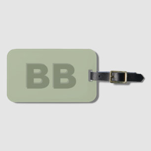 Boho Sage Green Modern Monogram Initiaal Bagagelabel