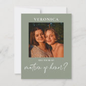 Boho Sage Green Photo Matron of Honor proposal (Voorkant)