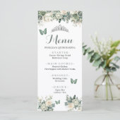 Boho Sage Green Royal Roses Princess XV Años Menu (Debout devant)