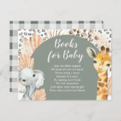 Boho Sage Green Safari Oh Boy Boeken voor Baby Uitnodiging Briefkaart (Voorkant / Achterkant)