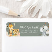 Boho Sage Green Safari Oh Boy Étiquette de adresse (En situation)