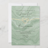 Boho Sage Green Wedding Invitation Kaart (Voorkant)