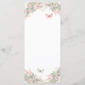 Boho Sage Groen Blush Roze Royal Quinceañera Menu (Achterkant)