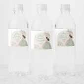 Boho Sage Groen Blush Roze Royal Quinceañera Waterfles Etiket (Flessen)