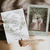 Boho Sage groen Botanische bruiloft uitnodiging