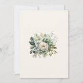 Boho Sage Groen en Ivoor Bloemen Bruiloft Kaart (Achterkant)