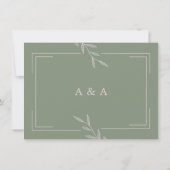Boho Sage Groen Foilage Bruiloft Save the Date Bedankkaart (Achterkant)