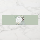 Boho Sage Groen Koninklijke Prinses XV Años Waterfles Etiket (Enkel label)