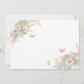 Boho Sage Groen Roze Quinceañera Save The Date Kaart (Achterkant)