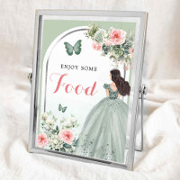 Boho Sage Groen Roze Rozen 15 Años Verjaardagseten