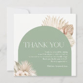 Boho Sage Groene Baby Shower Bedankkaart (Voorkant)