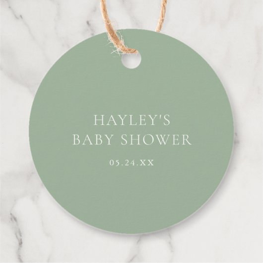 Boho Sage Groene Baby Shower Bedankt  Bedankjes Labels (Achterkant)