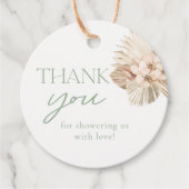 Boho Sage Groene Baby Shower Bedankt  Bedankjes Labels (Voorkant)