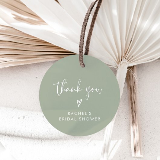 Boho Sage Groene Bruidsmeisjesuitnodiging Bedankt Bedankjes Labels