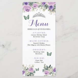 Boho Sage Groene Lliac Rozen Princess XV Años Menu