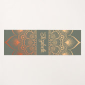 Boho Sage Groene Mandala Aangepaste Naam Yoga Mat (Voorkant (horizontaal))