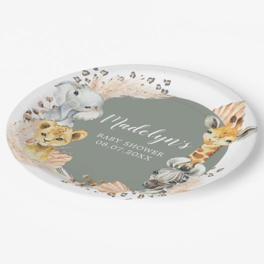 Boho Sage Groene Safari Oh Boy Papier Bord (Gekanteld)