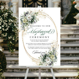 Boho Sage Groene Unplugged Ceremonie Poster Bord