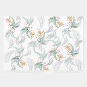 Boho Sage Groene Waterverf Bloeiende Eucalyptus Inpakpapier Vel (Voorkant 2)