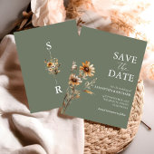 Boho Sage Groene Wildbloem Bruiloft Save The Date Kaart