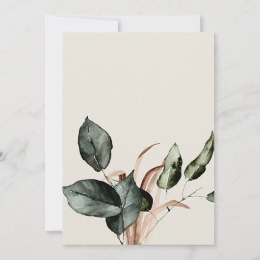 Boho Sage Pampas Grass Bridal Douche Invitation (Dos)