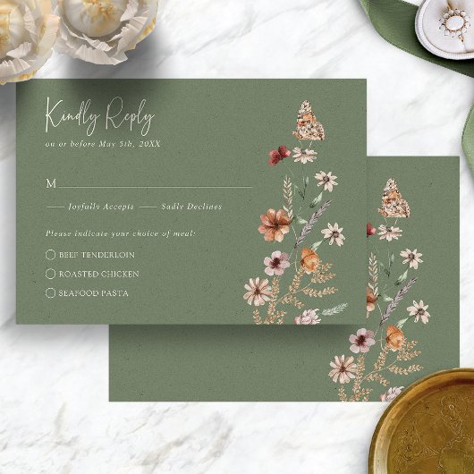 Boho Sage RSVP Kaart