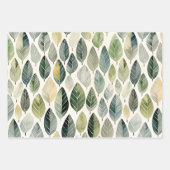 Boho Sage Vert Aquarelle Motif feuille (Devant)
