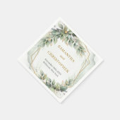 Boho salie bladeren en gouden glitter bruiloft ser servet (Hoek)