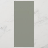 Boho Saliegroene Trouwdag Menu (Achterkant)