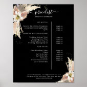 Boho Salon Price List Poster (Voorkant)