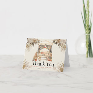 Boho Santa Baby Christmas Holiday Wieg Baby shower Bedankkaart