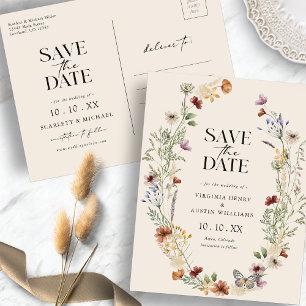 Boho Save The Date-ansichtkaart Briefkaart