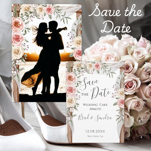 Boho Save the Date - Elégant Arc Floral Bohème