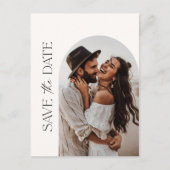 Boho Save the Date, Photo Minimalist Save the Date Briefkaart (Voorkant)