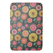 Boho Scandi folk bloem patroon Badmat (Voorkant Verticaal)