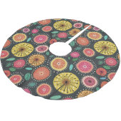 Boho Scandi folk bloemenpatroon Kerstboom Rok (Gekanteld)