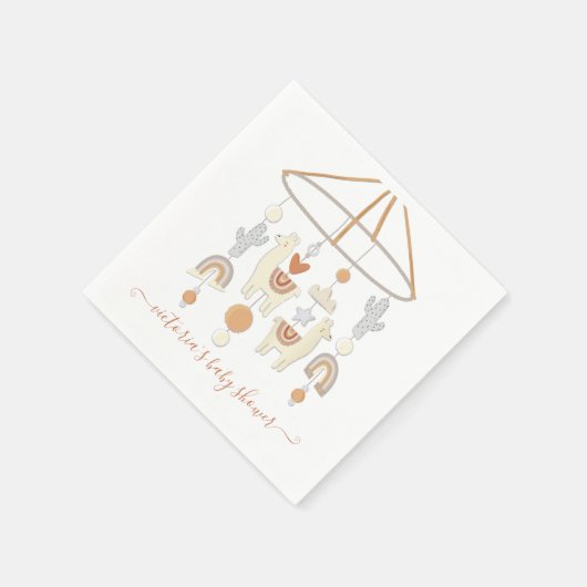 Boho Scandi Mobiel Baby shower Servetten (Hoek)