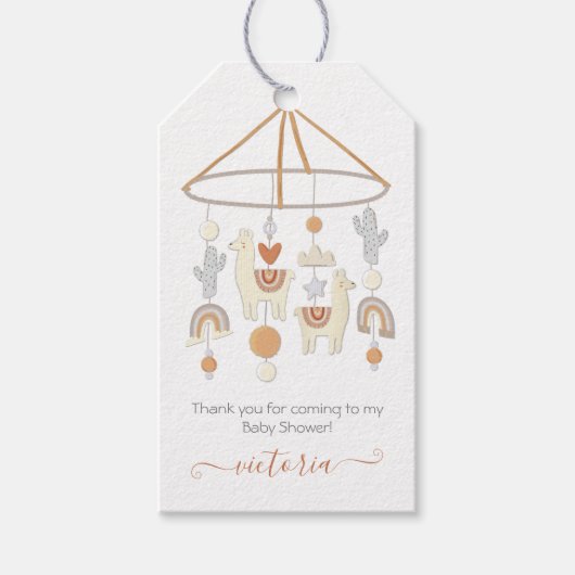 Boho Scandi Mobile Baby shower Cadeaulabel (Voorkant)