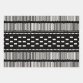 Boho Scandinavian Lines Black White Inpakpapier Vel (Voorkant 2)