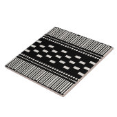 Boho Scandinavian Lines Black White Tegeltje (Zijkant)