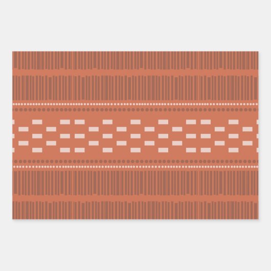 Boho Scandinavian Lines Stippen Rust Inpakpapier Vel (Voorkant 3)