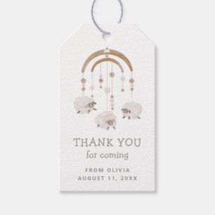 Boho Schaap Mobiele Baby Shower / Verjaardag Bedan Cadeaulabel